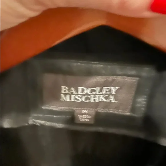 Badgley Mishka Wrap Wool Coat with Leather Trim - Picture 4 of 4